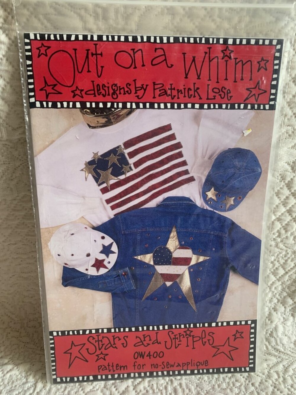 Stars & Stripes OW400 Patrick Lose No-Sew Applique Pattern Uncut 1994 Vintage Fu